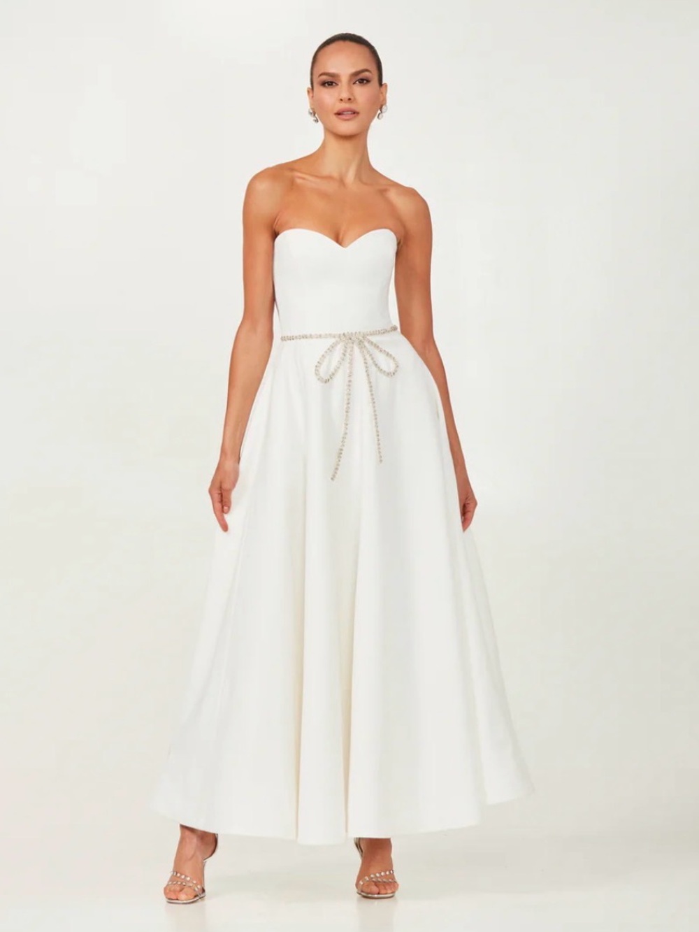 NEW Helsi Grace Sweetheart Strapless Crystal Bow Ball Gown, XS